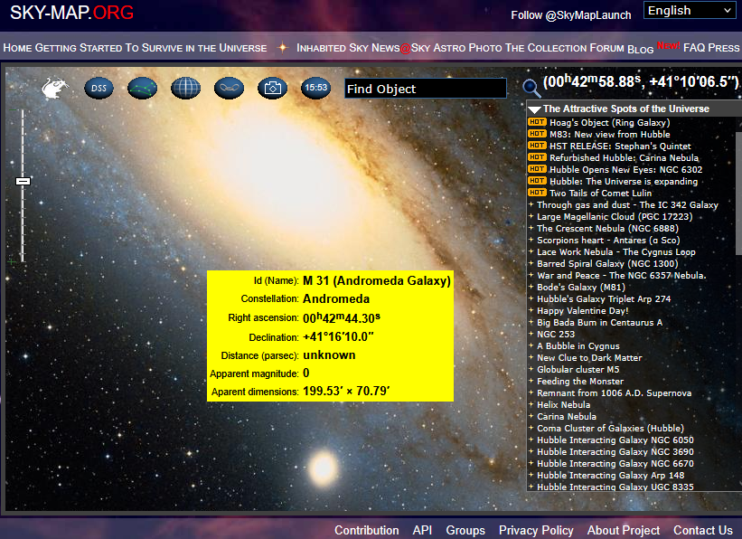 sky-map.org main page